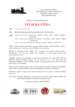 tul&aacute;ck&aacute; c&iacute;tka - Prahou turistickou