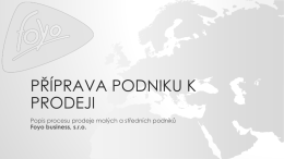 PŘÍPRAVA PODNIKU K PRODEJI