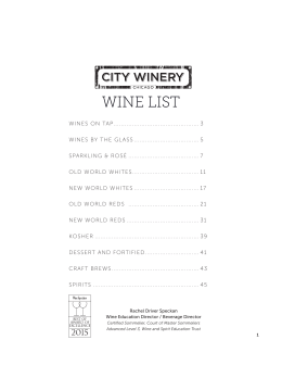 WINE LIST - City Winery