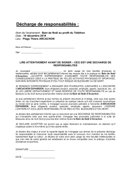 D&eacute;charge de responsabilit&eacute;s