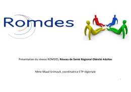 Voir la présentation - Journée des Centres Spécialisés de l`Obésité