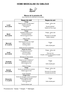 Semaine du 5 au 11 décembre 2016