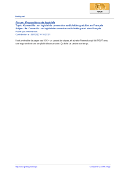 Forum: Propositions de logiciels