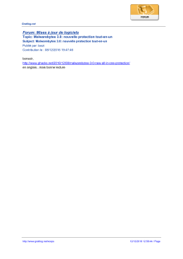 Forum: Mises &agrave; jour de logiciels