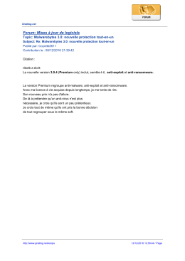 Forum: Mises à jour de logiciels