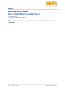 Forum: Mises &agrave; jour de logiciels