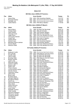 Meeting De Natation Lille Metropole 9° (Lille, FRA)