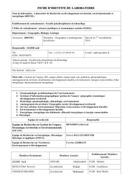 fiche d`identite fiche d`identite du laboratoire du laboratoire