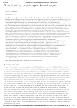 TR: Receipt of my complaint against Bernard