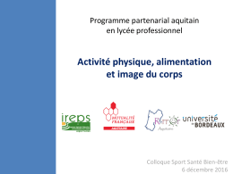 Activité physique, alimentation et image du corps - DR-D