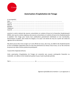 Autorisation d`exploitation de l`image