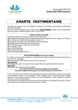 Charte vestimentaire lycée professionnel