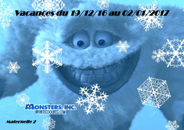 Vacances du 19/12/16 au 02/01/2017 - Centre sociaux Rillieux