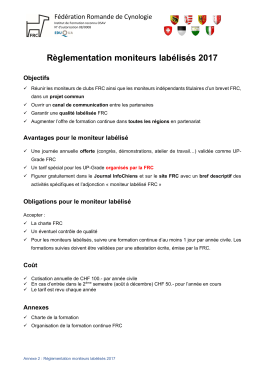 Règlementation moniteurs labélisés 2017