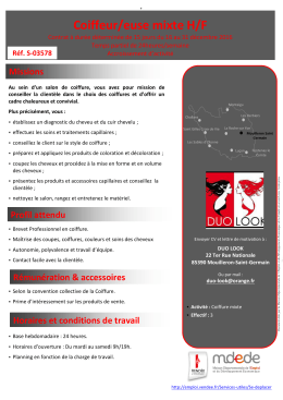 Coiffeur/euse mixte H/F