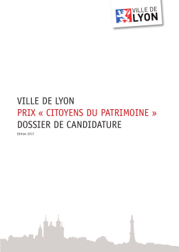 Dossier de candidature au prix citoyens du patrimoine