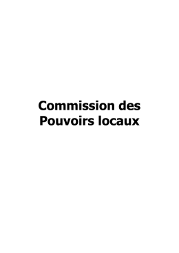 Commission des Pouvoirs locaux