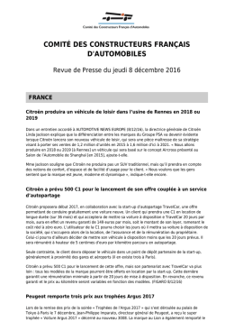 Revue de presse du 8 décembre