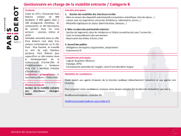 Gestionnaire en charge de la mobilité entrante / Catégorie B