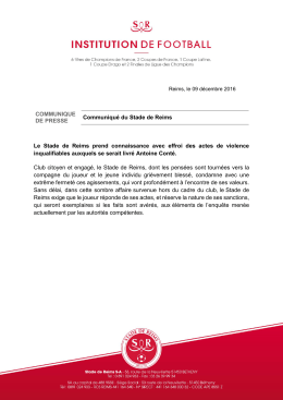 COMMUNIQUE DE PRESSE Communiqué du