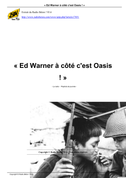 Ed Warner à côté c`est Oasis
