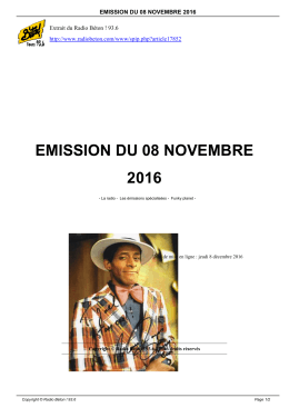 emission du 08 novembre 2016