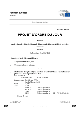 FR FR PROJET D`ORDRE DU JOUR