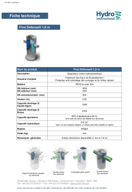 Fiche technique - Hydro International