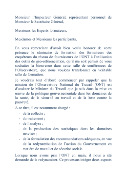 Monsieur l`Inspecteur Général, représentant personnel de