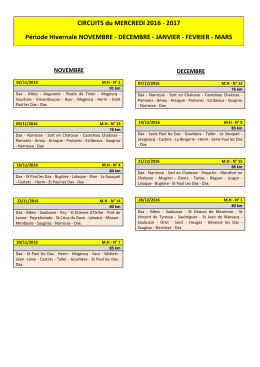 CIRCUITS du MERCREDI 2016