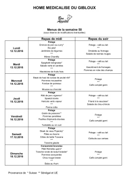 Semaine du 12 au 18 décembre 2016