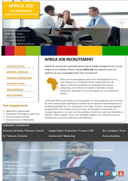T&eacute;l&eacute;charger la plaquette Africa Job