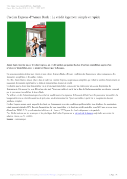 Credim Express d?Amen Bank : Le cr&eacute;dit logement