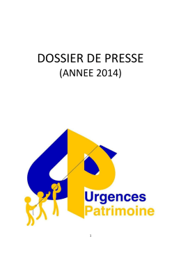 dossier de presse - Urgences Patrimoine