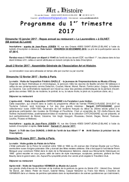 programme du 1er trimestre 2017