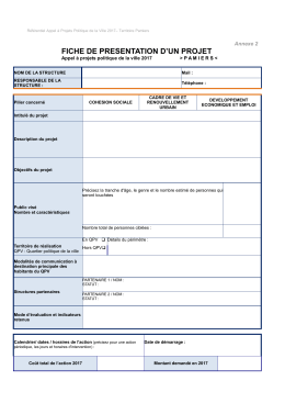 AAP PDV 2017 Pamiers_Fiche Presentation