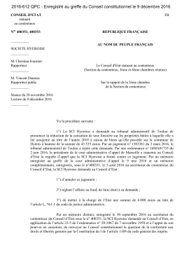 D&eacute;cision de renvoi du Conseil d`&Eacute;tat