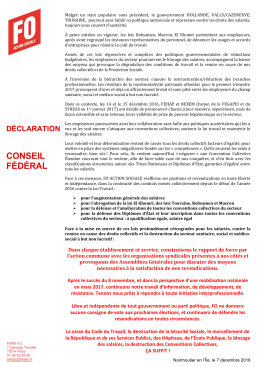 conseil fédéral - FNAS-FO