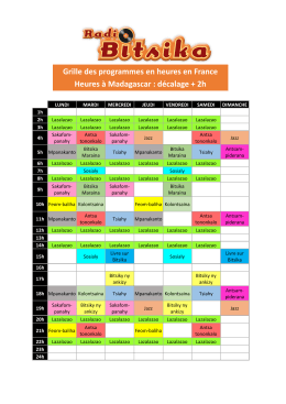 Grille des programmes en heures en France Heures à Madagascar