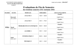 (S5) Automne 2016 - Faculté des Sciences Rabat