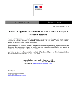 Remise du rapport de la commission « Laïcité et Fonction publique