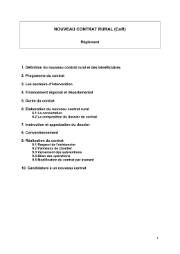 NOUVEAU CONTRAT RURAL (CoR) - Région Ile-de