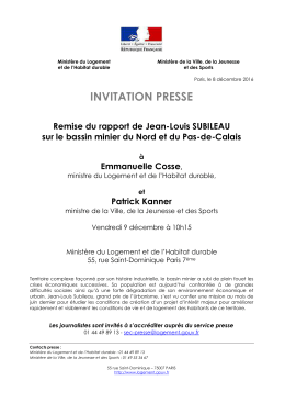 L`invitation presse : Remise du rapport de Jean