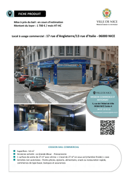 Fiche produit 17 rue d`Angleterre-13 rue d`Italie