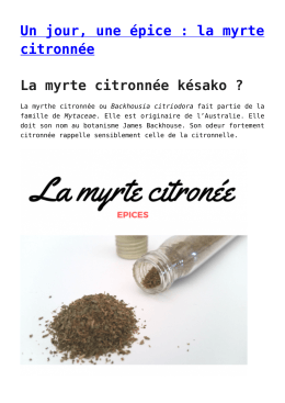 Un jour, une épice : la myrte citronnée