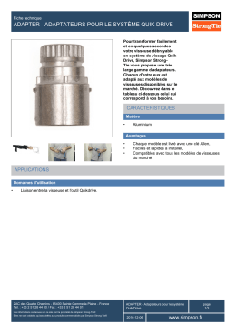 ADAPTER Adaptateurs pour le syst&egrave;me Quik Drive