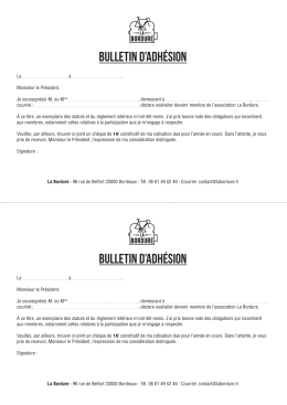 bulletin d`adhésion bulletin d`adhésion