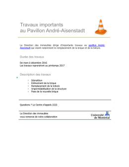 Travaux importants au Pavillon André-Aisenstadt