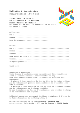 T&eacute;l&eacute;charger le bulletin d`inscription