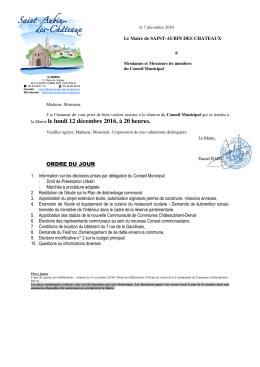 la Mairie le lundi 12 décembre 2016, à 20 heures.